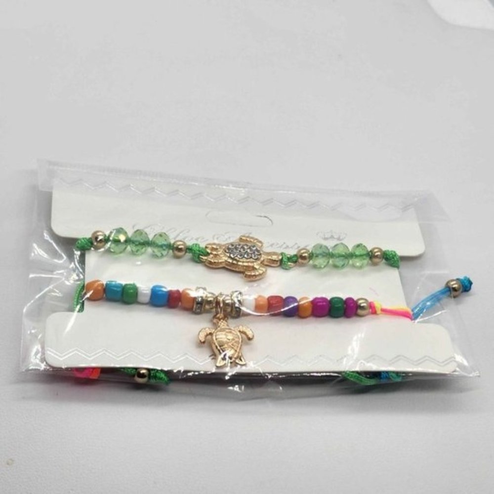 Brand New  2 different turtle Adjustable Bracelet